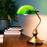 Notary banker desk lamp brass matte