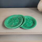 Three plates in green slip