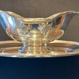 Saucière en métal argenté, style louis XVI