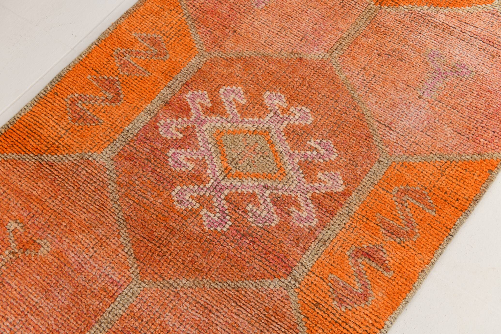 Multicolor Narrow Rug, 93x325Cm Turkish Orientel Runner, 3x11 Handwoven Rug