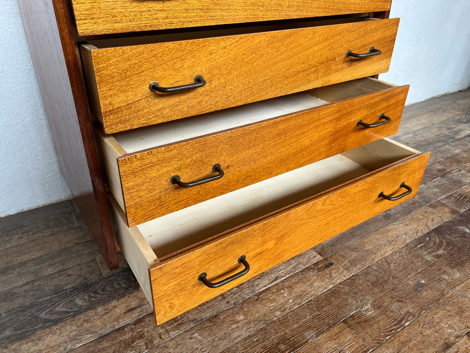 Vintage compass feet chest of drawers 1950 1960