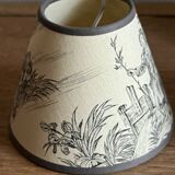 3 abats-jours en toile de Jouy grise et beige