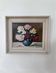 Vintage original floral rose oil painting, signed flower art