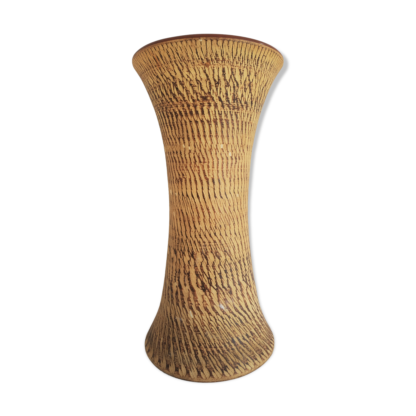 German ceramic hourglass-shaped vase, circa 1950