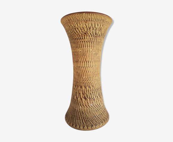 Vase de forme sablier en céramique allemande vers 1950