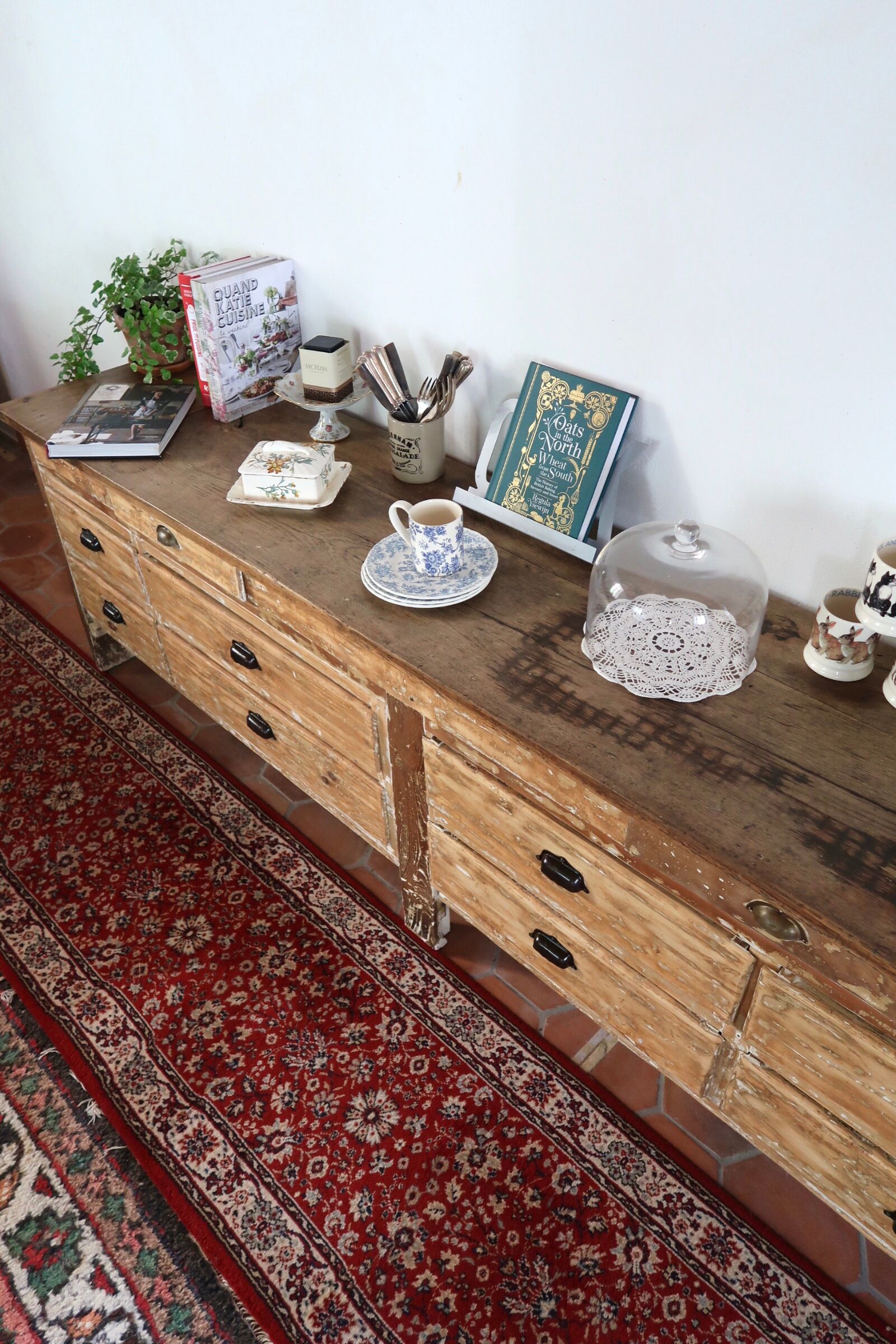Meuble de métier comptoir en bois