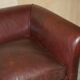 Vintage Art Deco leather sofa, three-seater, feather cushions.