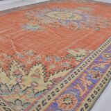 Orange Anatolian Vintage Turkish Rug sku 734