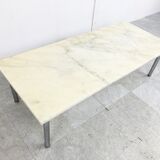 Table basse vintage en marbre blanc années 1960