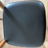 Series of 4 wooden & imitation leather chairs