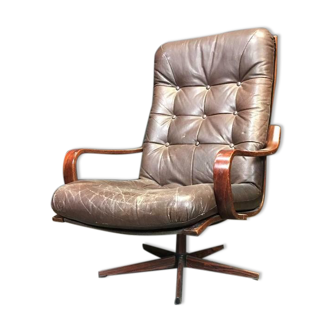 vintage armchair / single seat / club seat on star foot