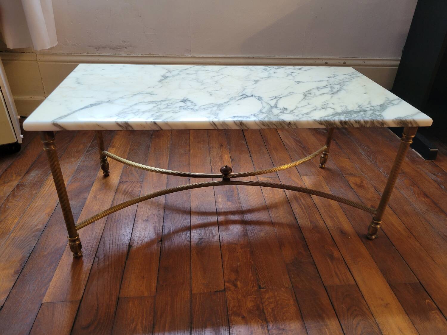 Marble and gilded bronze coffee table