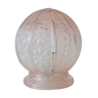 Art Deco pink glass lamp