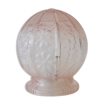 Art Deco pink glass lamp