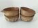 4 vintage handmade flamed stoneware ear bowls