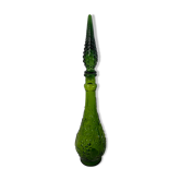 Vintage green glass decanter