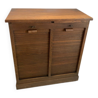Old oak curtain filing cabinet