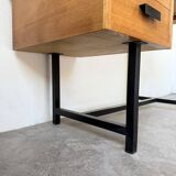 Modernist 50s oak metal desk