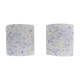 Pair of vintage wall sconces in transparent and wavy blue perspex. Year 60