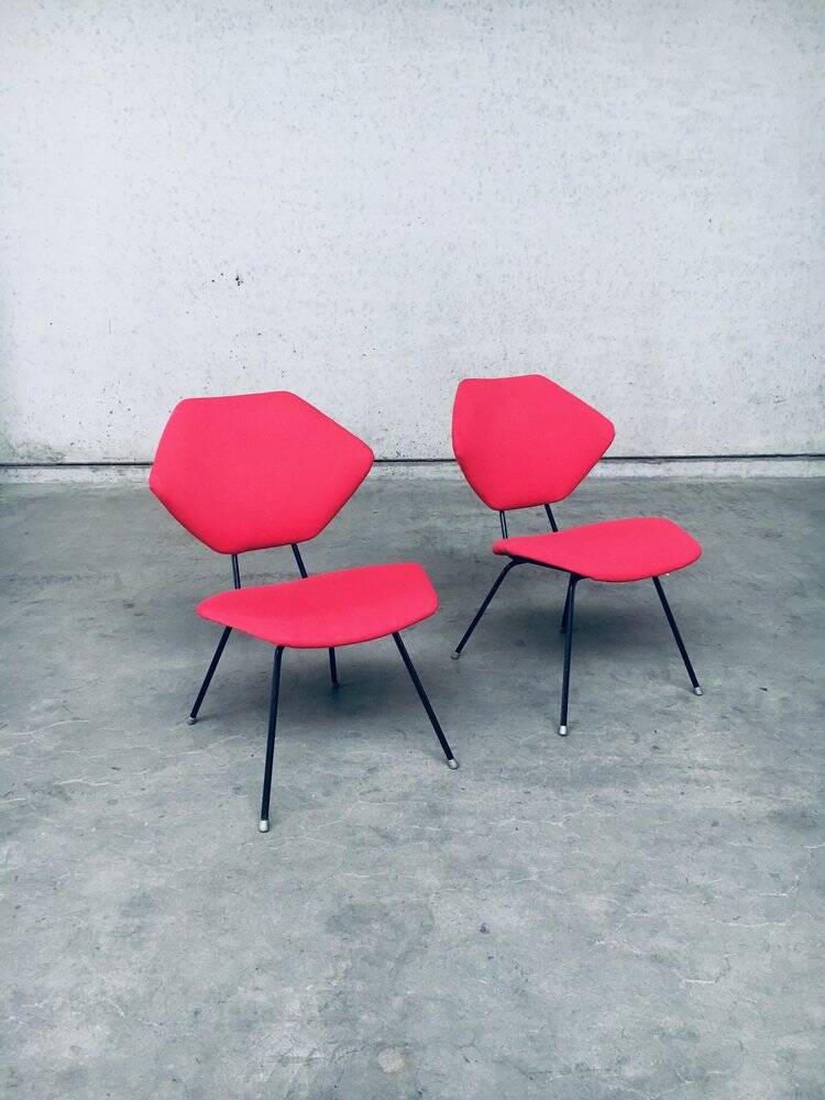 Set of Mid-Century Modern Low Side Chairs, Italy, 1950s