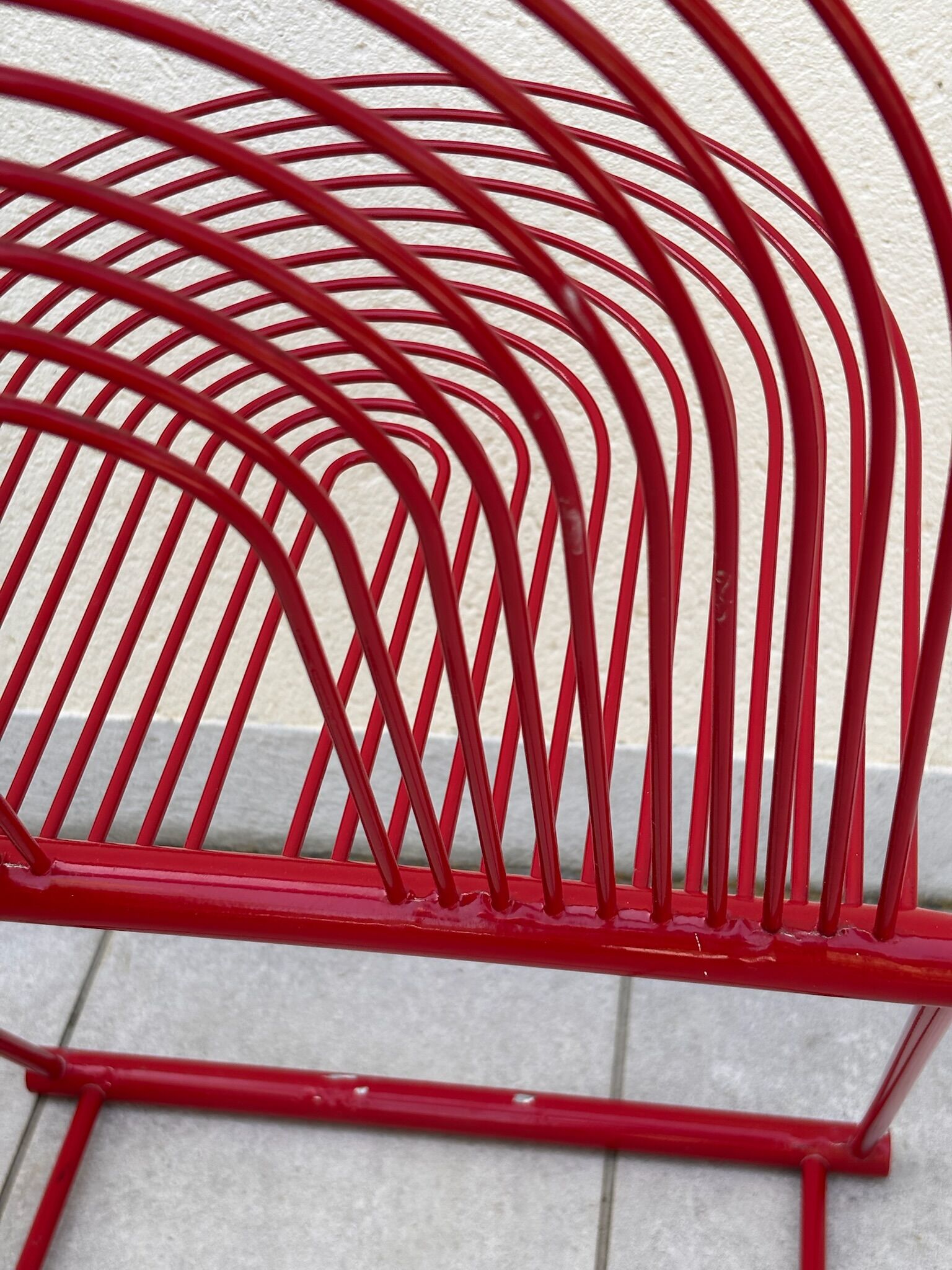 Swing Chair Jutta and Herbert Ohl Rosenthal Lübke 1982 Lacquered Red Steel