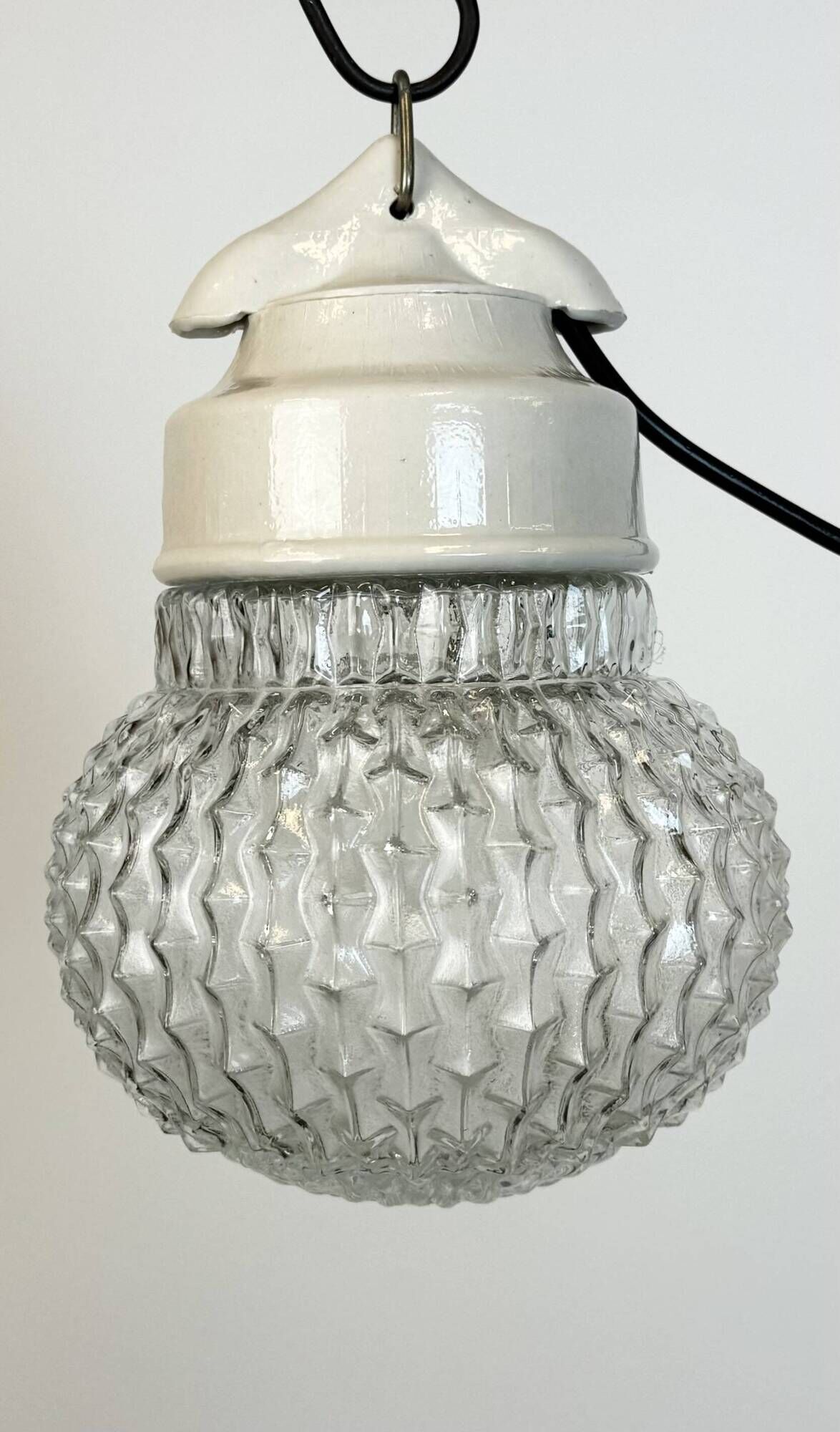 Vintage White Porcelain Pendant Light, 1970s