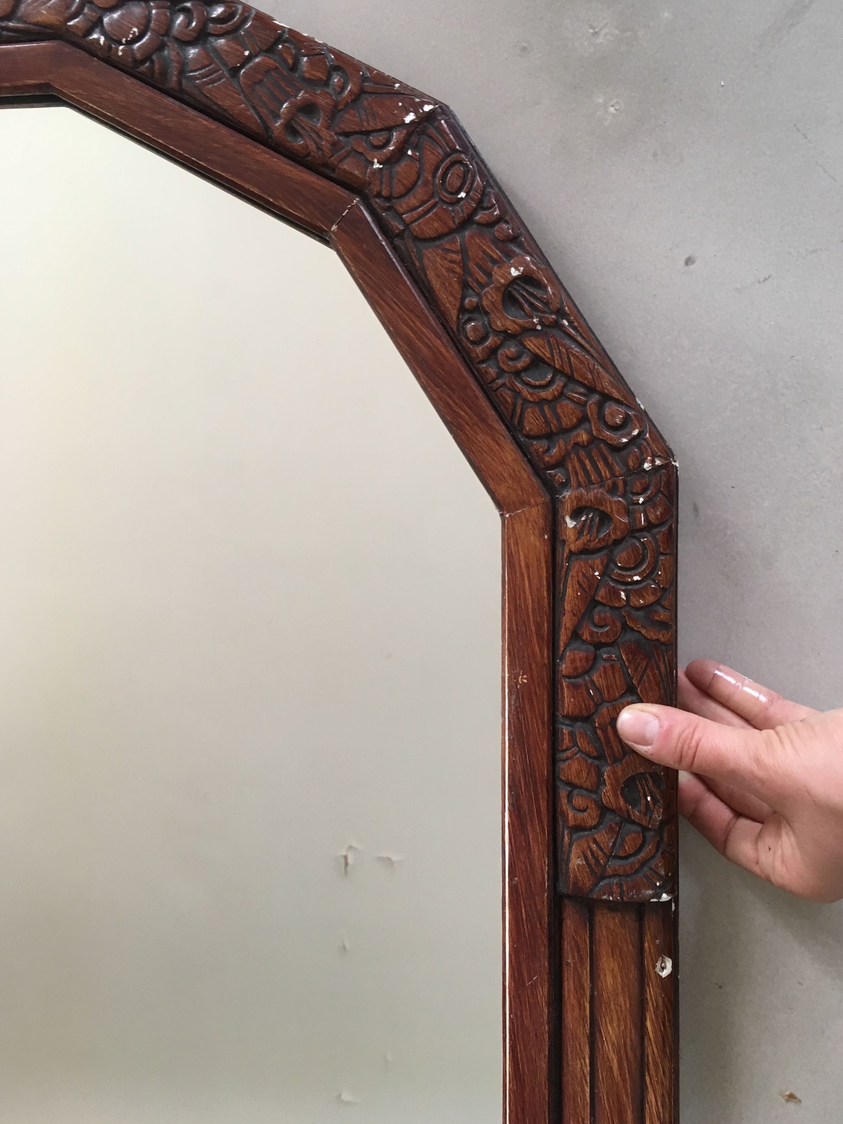 Mirror arch art deco ancient, 113x67 cm