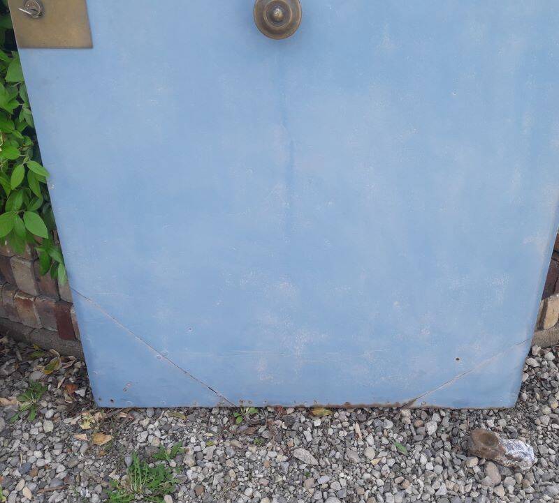 Porte portail H205xL103 ancienne en fer cintrée avec boite aux lettres