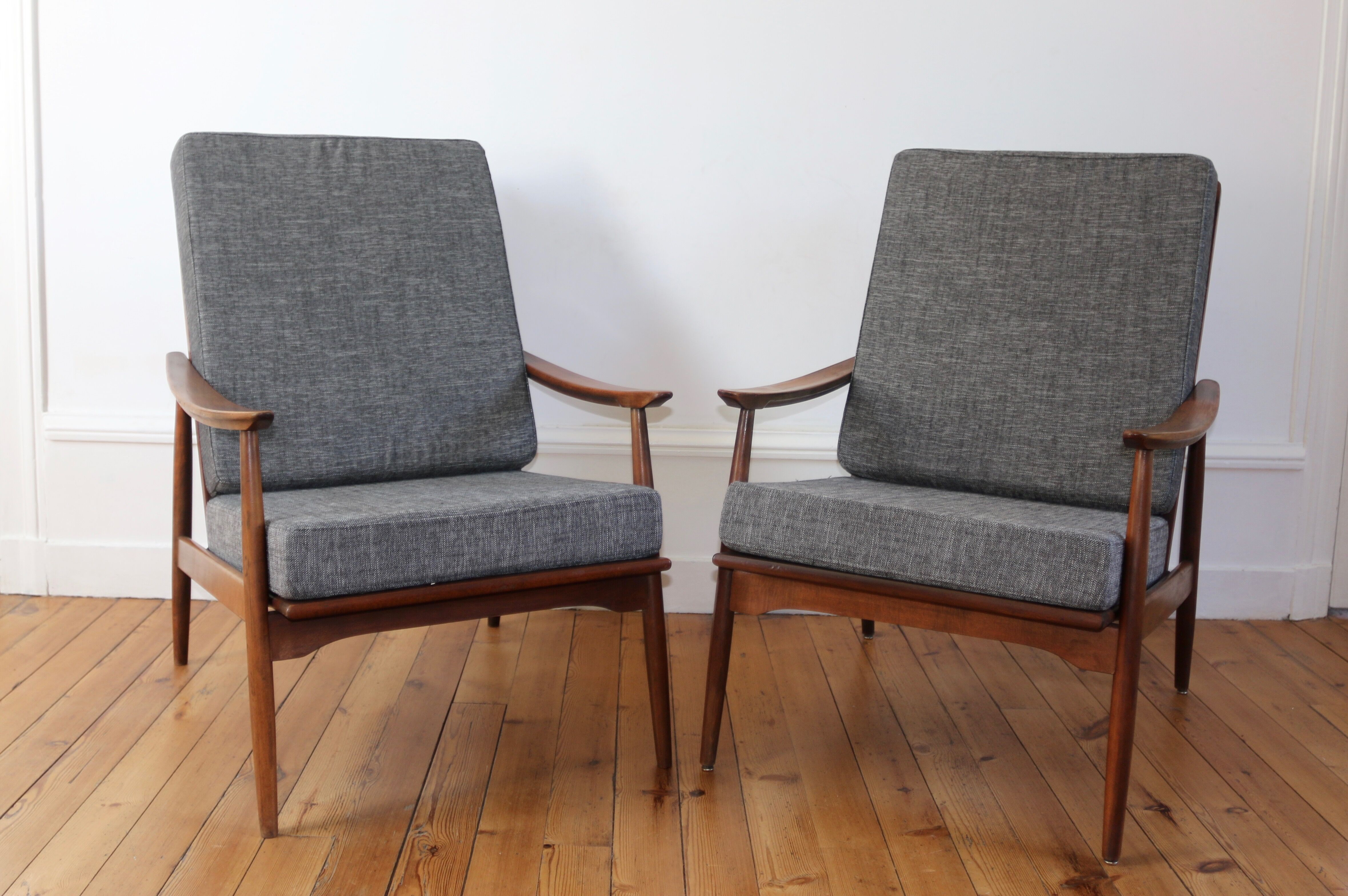 Scandinavian boomerang armchair 60s