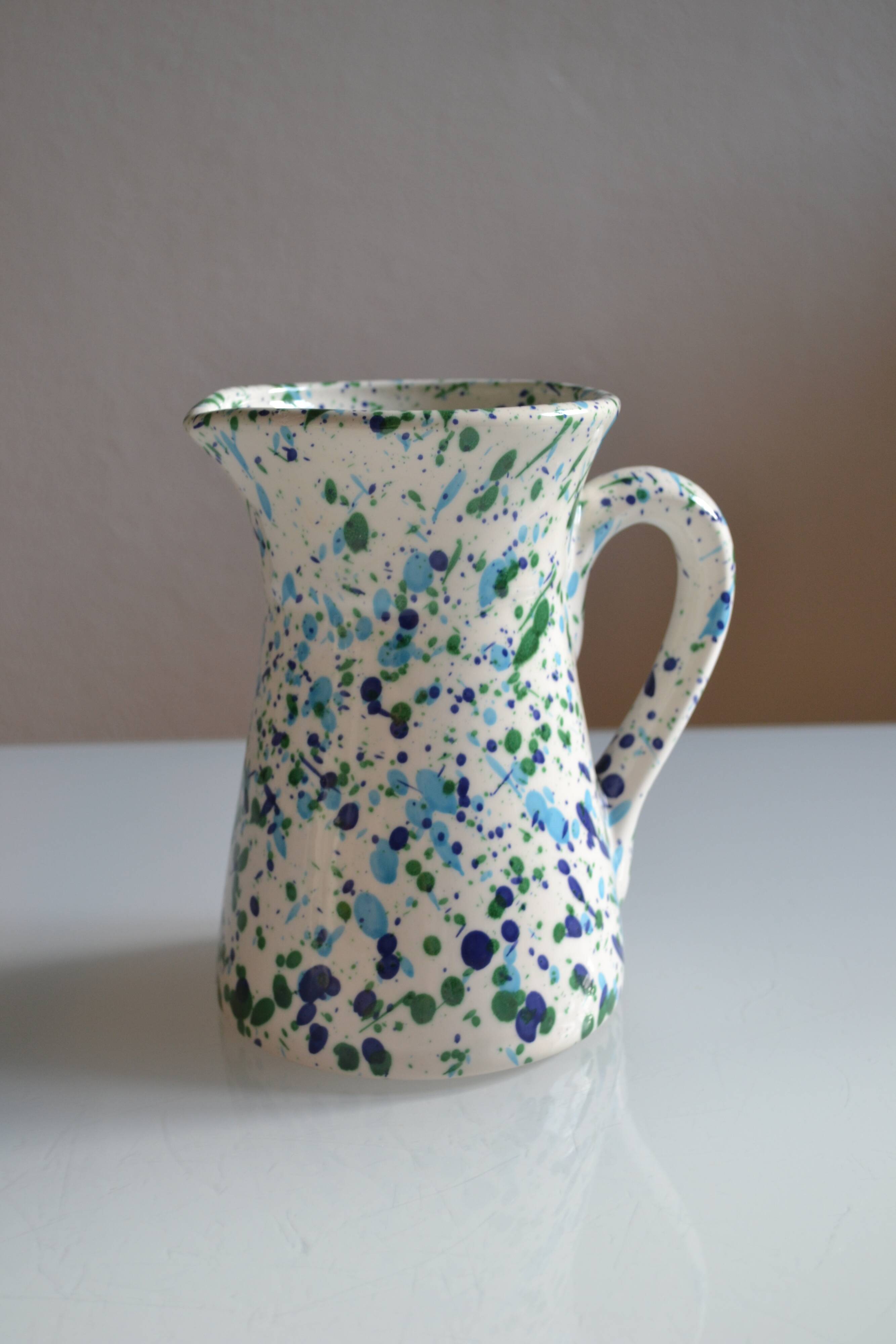 Pichet céramique émaillée à décor tacheté Provence France