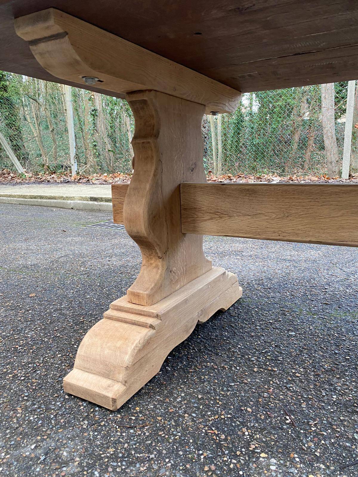 Table à manger de monastère rénovée en chêne massif du 19ème 200cm