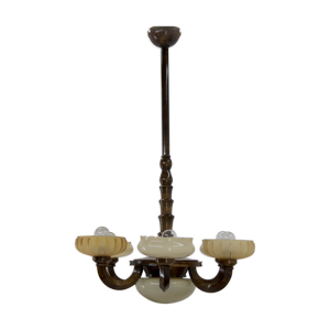 lustre Art déco en bois,