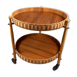 Mid-century wooden bar trolley