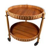 Mid-century wooden bar trolley