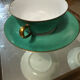 Service Art Déco de 6 tasses à double anses en porcelaine de Limoges