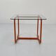 Table à manger tubulaire orange en métal et verre, 1980