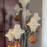 Vintage chrome and teak floor lamp 60s-70s