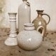 Carafes et bougeoir en grès