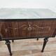 Paire de tables de chevet des années 60 avec porte à abattant et plateau en verre bleu