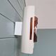 Pair of Space Age wall lights, white lacquered metal and smoked plexiglass