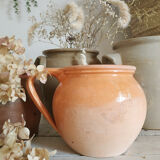 Old terracotta pot glazed ochre color