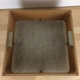 Scandinavian square wall lamp perspex and teak, ceiling lamp