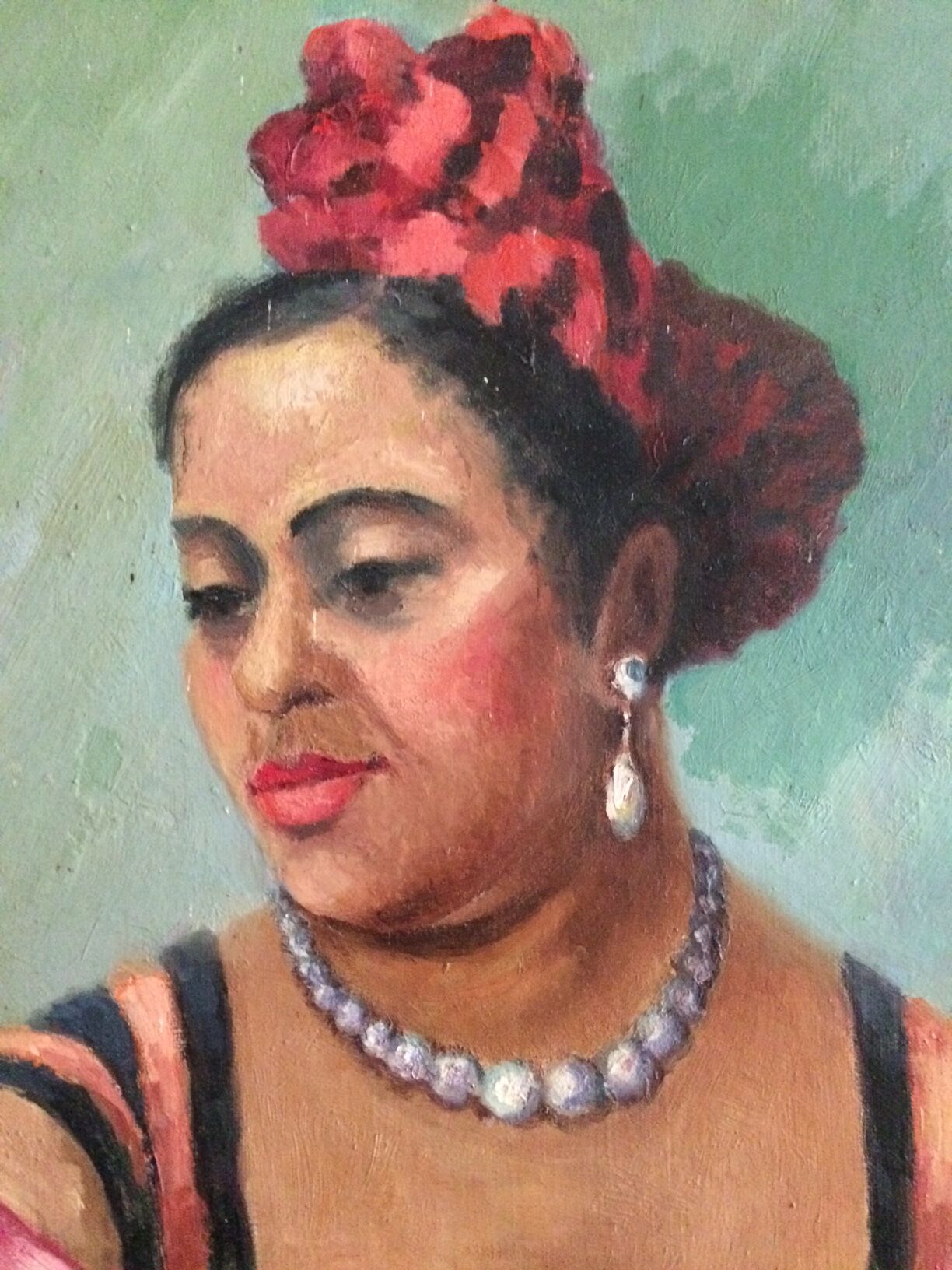 Great oil on table by Denise Chatelain