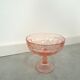Pink glass bowl on base vintage