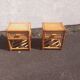 Pair of rattan bedside table