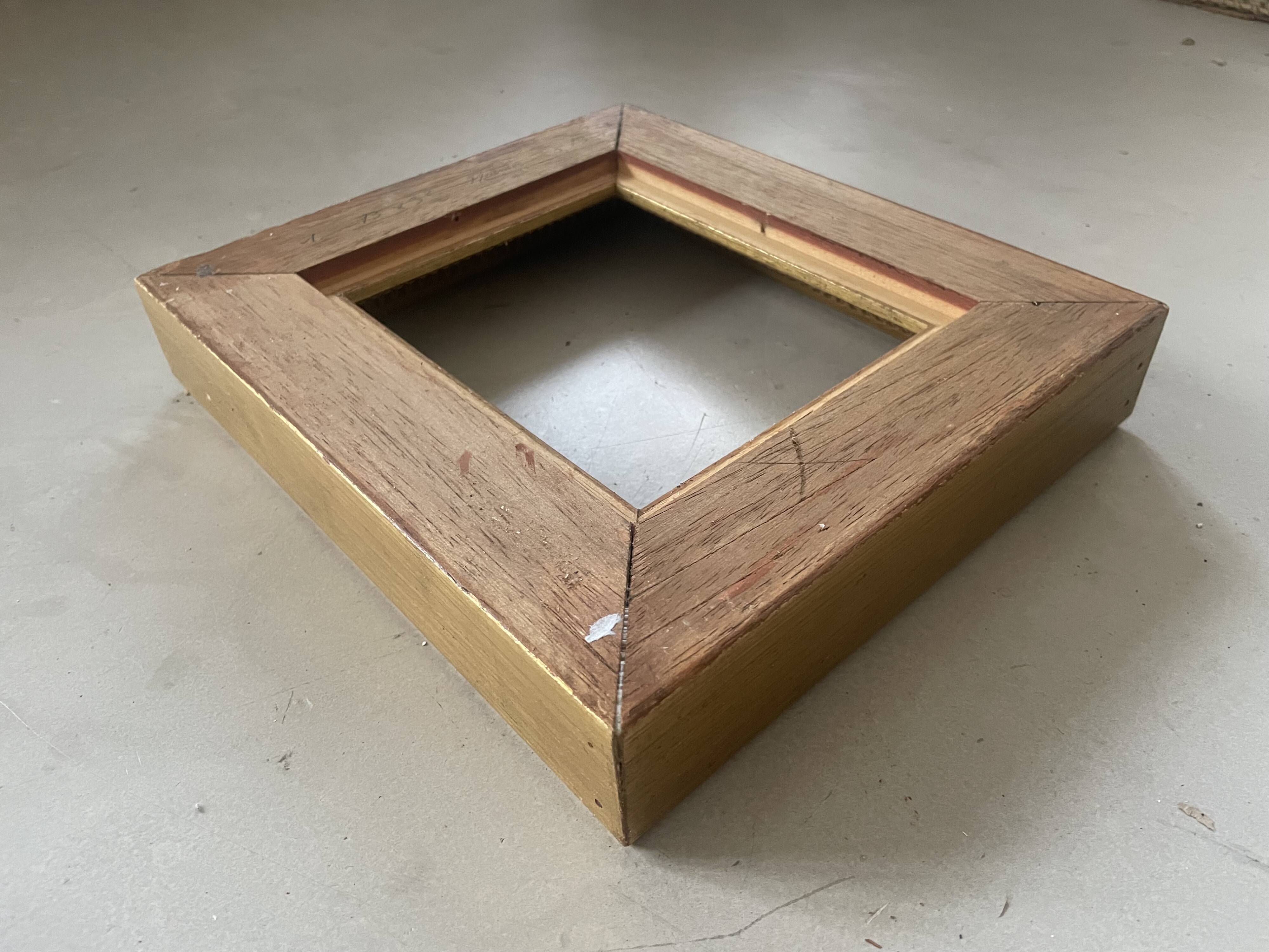 Thick old golden frame 26x23cm