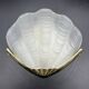 Shell wall light in gilded brass and frosted pressed glass Art Deco style