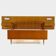 Vintage mid century double bed in teak + floating nightstands & lighting