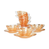 Gondolo coffee service in iridescent glass