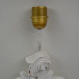 Pair of white patinated wood wall lamps